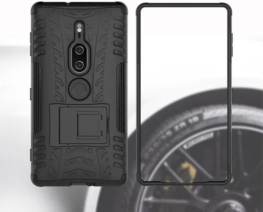 Sony Xperia XZ2 Premium Hybride Kickstand Hoesje Zwart afbeelding 9