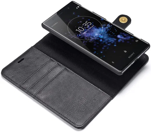 Sony Xperia XZ2 Leren Portemonnee Hoesje Zwart afbeelding 3