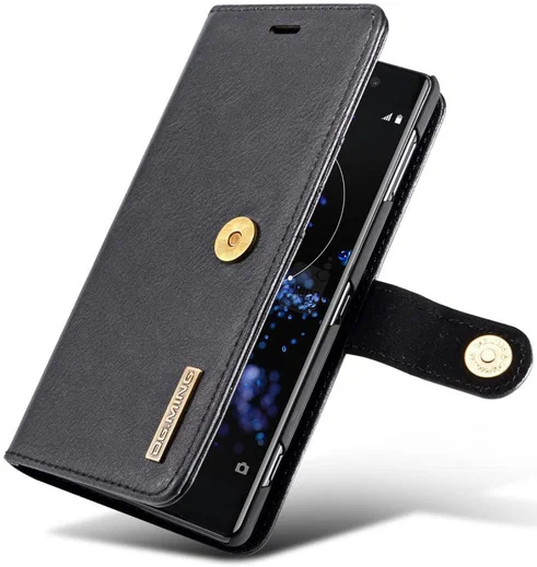Sony Xperia XZ2 Leren Portemonnee Hoesje Zwart afbeelding 1