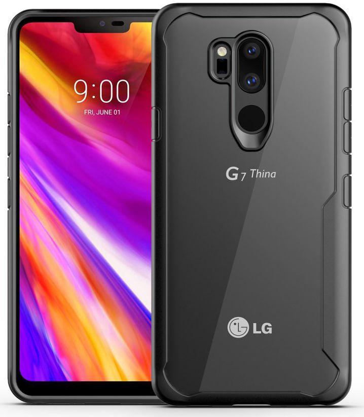 LG G7 ThinQ Hybride TPU Hoesje Zwart afbeelding 1