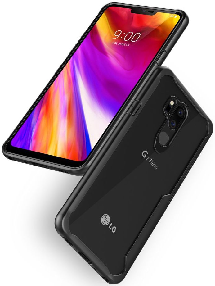 LG G7 ThinQ Hybride TPU Hoesje Zwart afbeelding 3