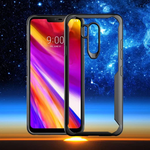 LG G7 ThinQ Hybride TPU Hoesje Zwart afbeelding 5