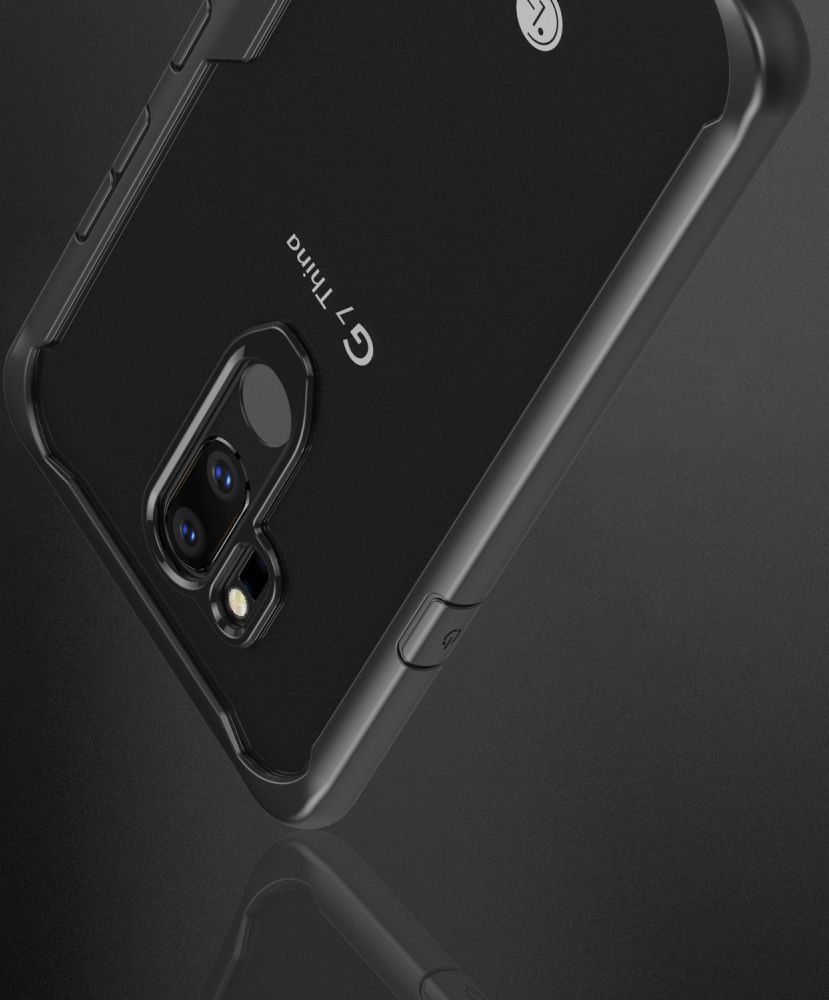 LG G7 ThinQ Hybride TPU Hoesje Zwart afbeelding 8