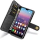 Huawei P20 Leren Portemonnee Hoesje Zwart afbeelding 2