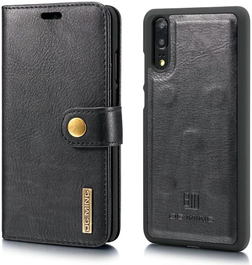 Huawei P20 Leren Portemonnee Hoesje Zwart afbeelding 11