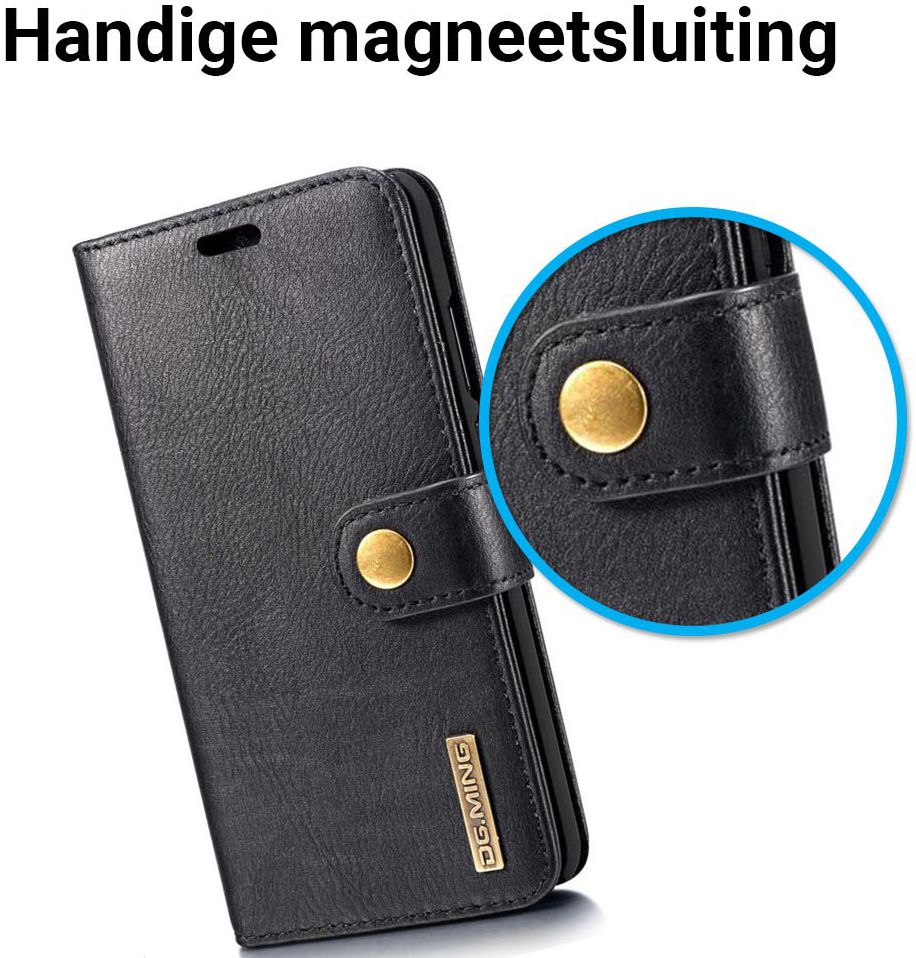 Huawei P20 Leren Portemonnee Hoesje Zwart afbeelding 8