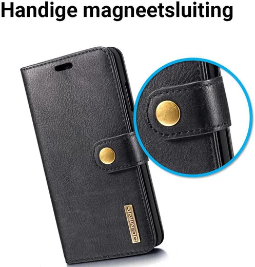 Huawei P20 Leren Portemonnee Hoesje Zwart afbeelding 8