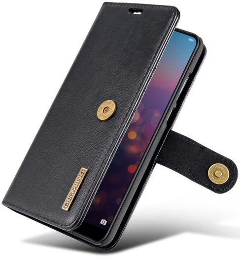 Huawei P20 Pro Echt Leren Portemonnee Hoesje Zwart afbeelding 16