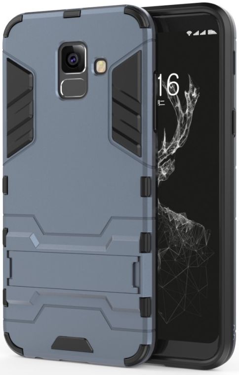 Samsung Galaxy A6 Plus Hybride Stand Hoesje Blauw afbeelding 1