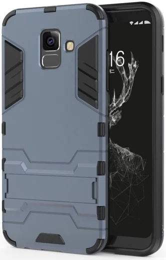 Samsung Galaxy A6 Plus Hybride Stand Hoesje Blauw afbeelding 1