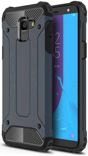 Samsung Galaxy J6 (2018) Hybride Hoesje Donker Blauw afbeelding 1