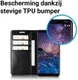 Nokia 7 Plus Echt Leren Book Case Hoesje Zwart afbeelding 5