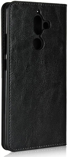 Nokia 7 Plus Echt Leren Book Case Hoesje Zwart afbeelding 8
