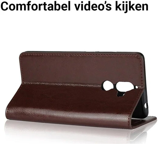 Nokia 7 Plus Echt Leren Book Case Hoesje Bruin afbeelding 4
