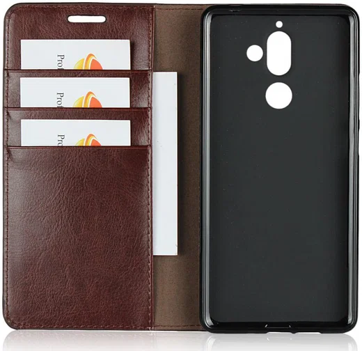 Nokia 7 Plus Echt Leren Book Case Hoesje Bruin afbeelding 7