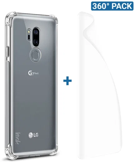 IMAK LG G7 ThinQ Hoesje Flexibel TPU met Screenprotector Transparant afbeelding 1