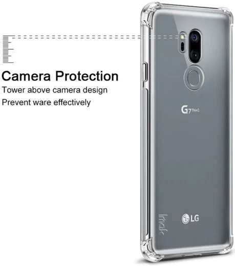 IMAK LG G7 ThinQ Hoesje Flexibel TPU met Screenprotector Transparant afbeelding 6