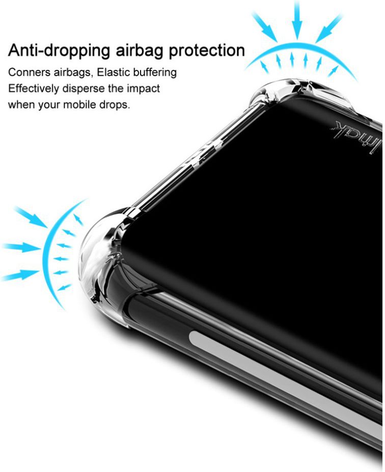 IMAK OnePlus 6 Hoesje Flexibel TPU met Screenprotector Metaal Zwart afbeelding 3