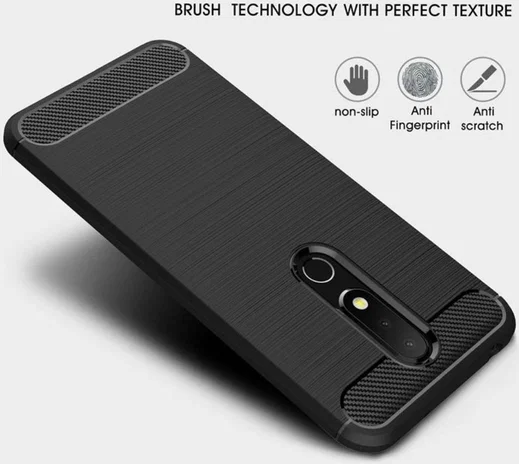 Nokia 6.1 Plus Geborsteld TPU Hoesje Blauw afbeelding 8