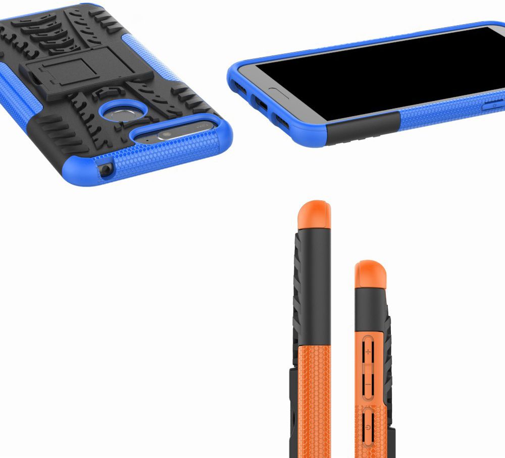 Huawei Y6 (2018) Hybride Hoesje met Kickstand Blauw afbeelding 4