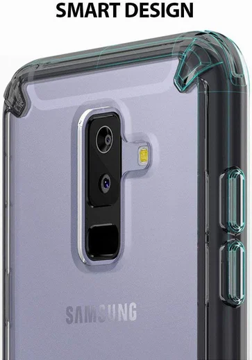Ringke Fusion Galaxy A6 Plus (2018) Hoesje Doorzichtig Zwart afbeelding 3