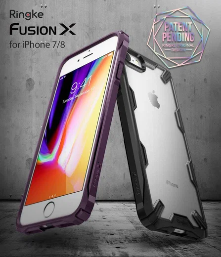 Ringke Fusion X Apple iPhone 7 / 8 Hoesje Doorzichtig Paars afbeelding 3