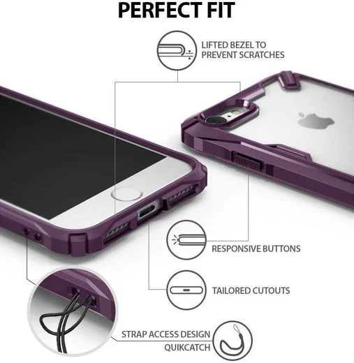 Ringke Fusion X Apple iPhone 7 / 8 Hoesje Doorzichtig Paars afbeelding 7