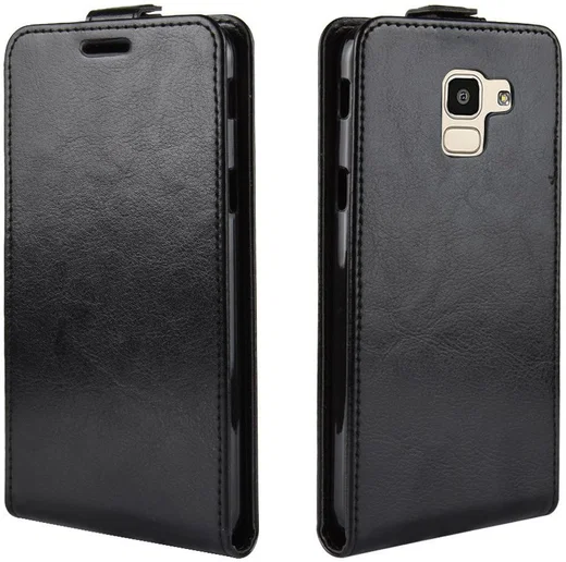 Samsung Galaxy J6 (2018) Verticaal Flip Hoesje Zwart afbeelding 2
