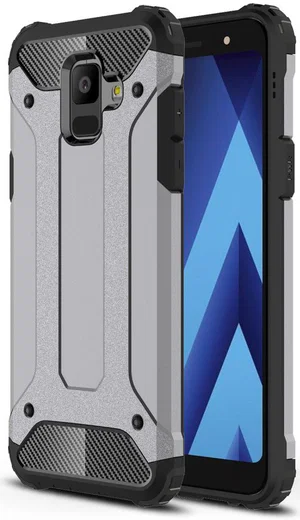 Samsung Galaxy A6 Hybride Hoesje Grijs afbeelding 1