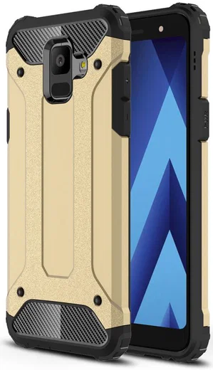 Samsung Galaxy A6 Hybride Hoesje Goud afbeelding 1