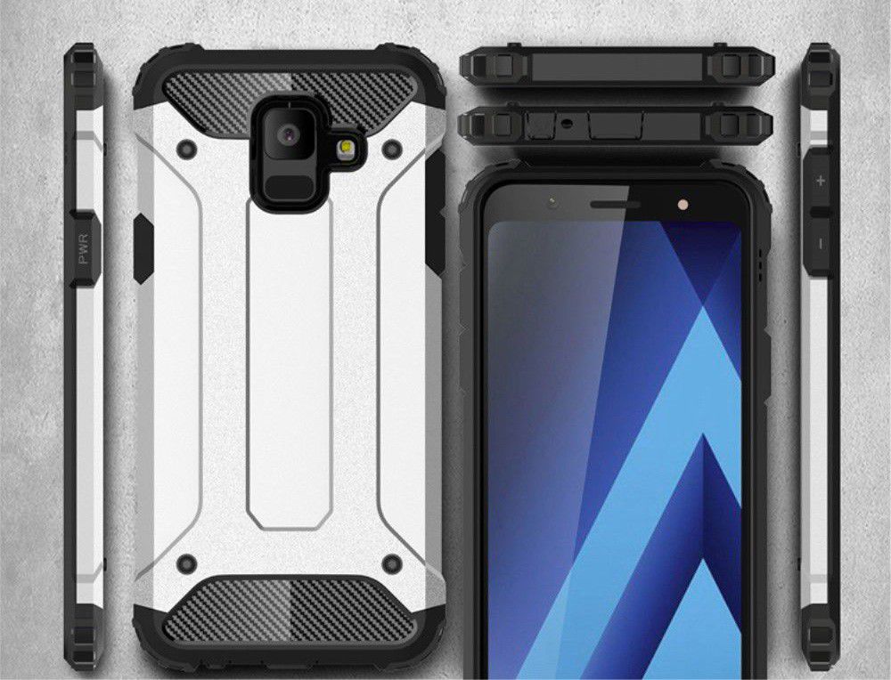 Samsung Galaxy A6 Hybride Hoesje Donker Blauw afbeelding 4