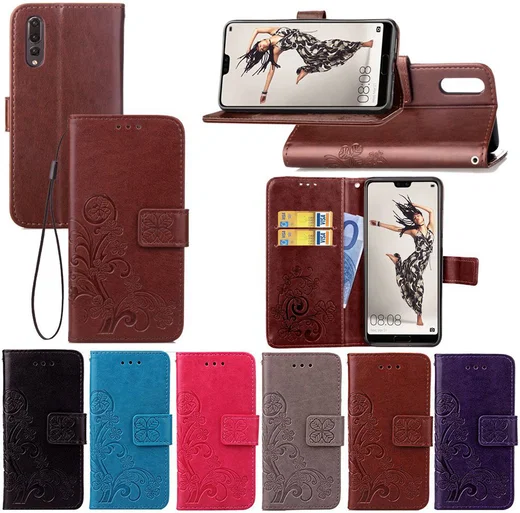Huawei P20 Pro Portemonnee Hoesje met Bloem Print Roze afbeelding 15
