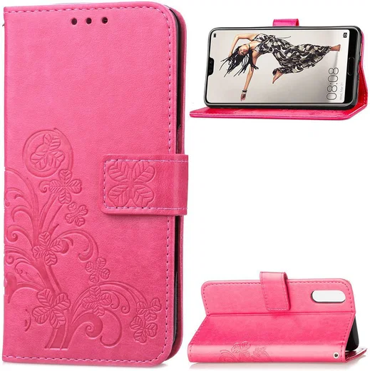 Huawei P20 Pro Portemonnee Hoesje met Bloem Print Roze afbeelding 16