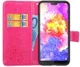 Huawei P20 Pro Portemonnee Hoesje met Bloem Print Roze afbeelding 1