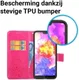 Huawei P20 Pro Portemonnee Hoesje met Bloem Print Roze afbeelding 3