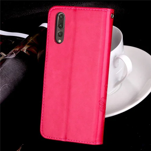 Huawei P20 Pro Portemonnee Hoesje met Bloem Print Roze afbeelding 12