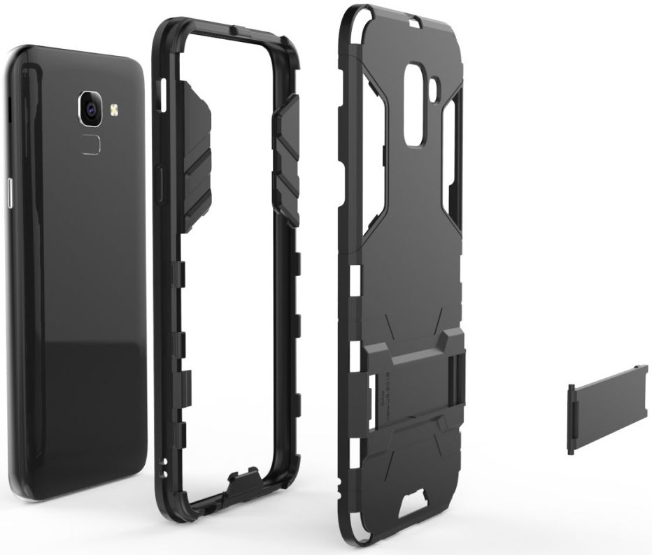 Samsung Galaxy J6 (2018) Hybride Stand Hoesje Zwart afbeelding 3