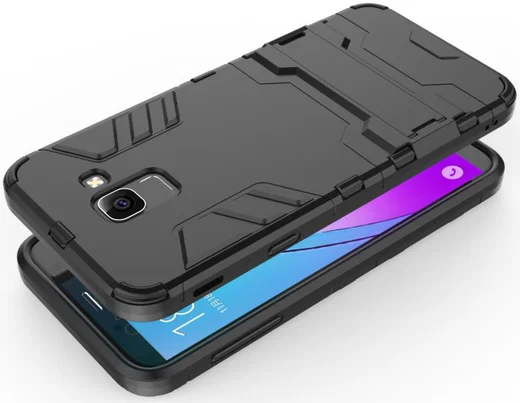 Samsung Galaxy J6 (2018) Hybride Stand Hoesje Zwart afbeelding 5