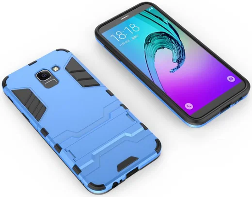 Samsung Galaxy J6 (2018) Hybride Stand Hoesje Blauw afbeelding 3