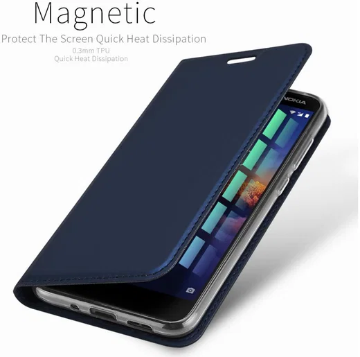 Dux Ducis Premium Book Case Nokia 3.1 Hoesje met Kaarthouder Blauw afbeelding 11