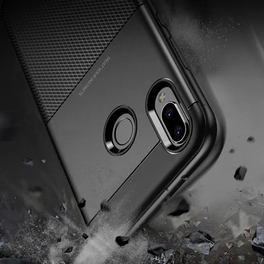 Huawei P20 Lite Schild TPU Hoesje Zwart afbeelding 2