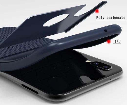 Huawei P20 Lite Schild TPU Hoesje Zwart afbeelding 3