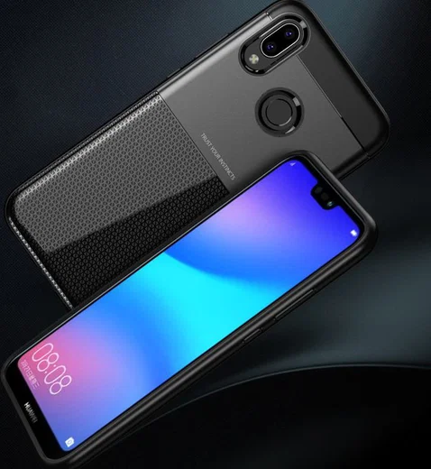 Huawei P20 Lite Schild TPU Hoesje Zwart afbeelding 4