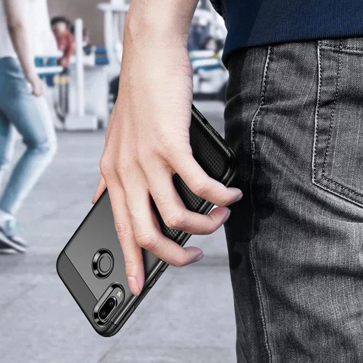 Huawei P20 Lite Schild TPU Hoesje Zwart afbeelding 5