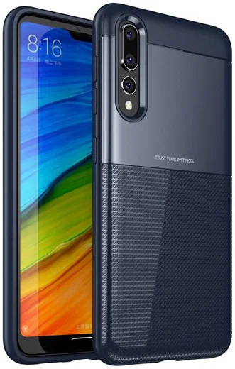 Huawei P20 Pro Schild TPU Hoesje Blauw afbeelding 1