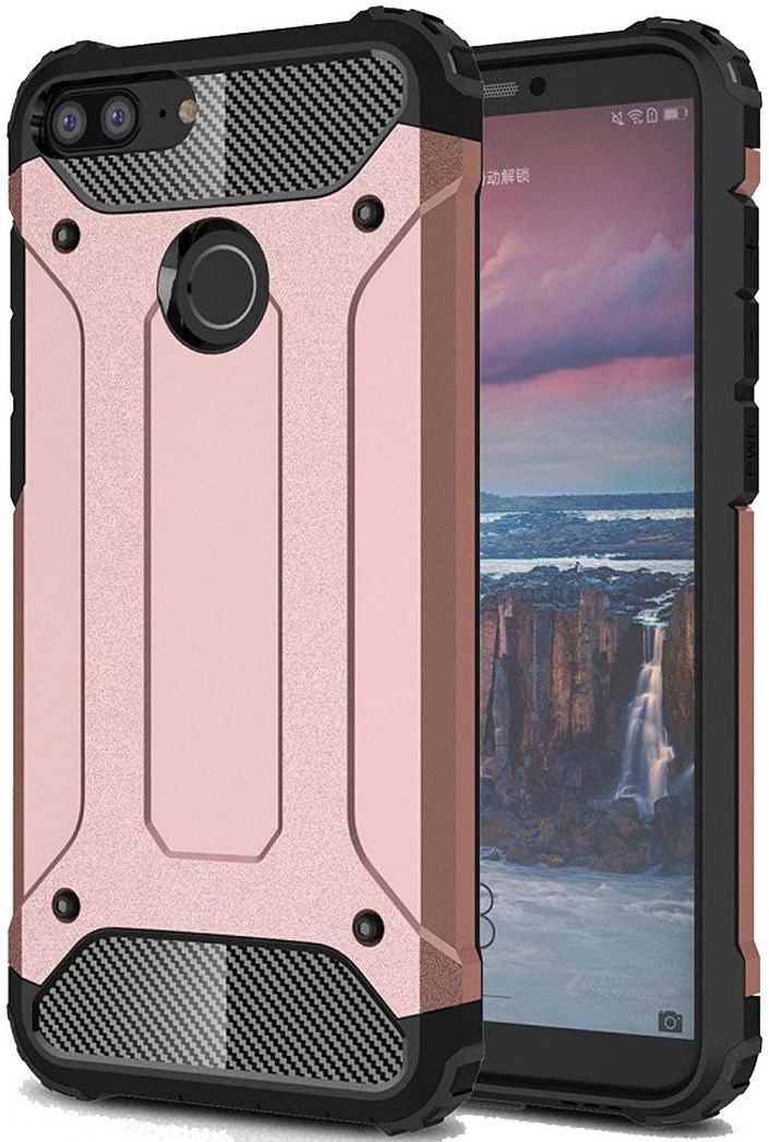 Honor 7A / Huawei Y6 (2018) Hybride Hoesje Roze Goud afbeelding 1
