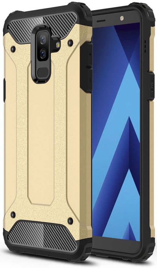 Samsung Galaxy A6 Plus Hybride Hoesje Goud afbeelding 1