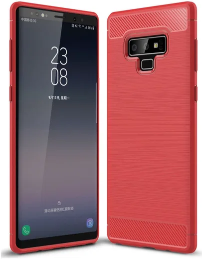 Samsung Galaxy Note 9 Geborsteld TPU Hoesje Rood afbeelding 1