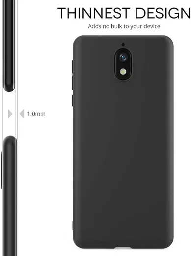Nokia 3.1 TPU Hoesje Zwart afbeelding 3