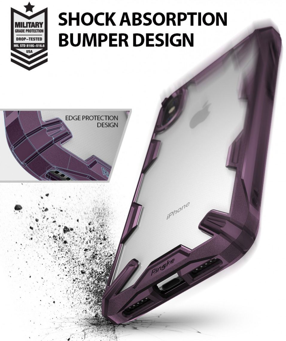 Ringke Fusion X Apple iPhone X Hoesje Doorzichtig Zwart afbeelding 10
